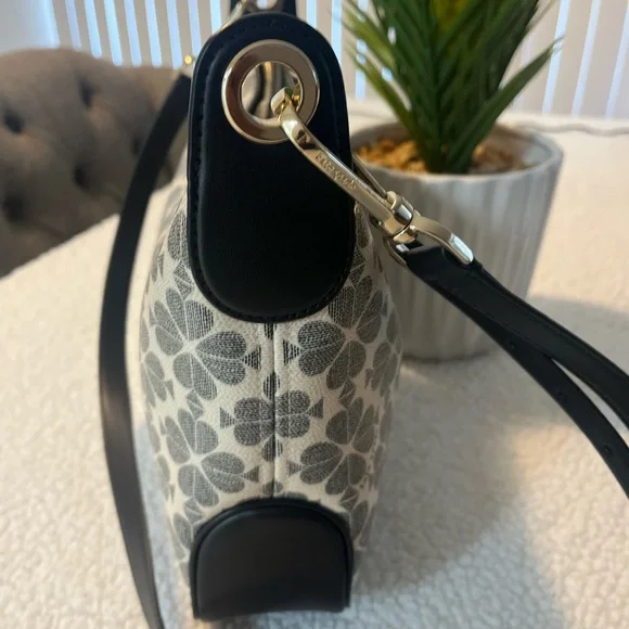 Authentic Kate Spade Black and Cream Floral Crossbody Bag - Picture 7 of 16
